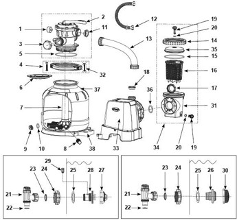 Пісочний фільтрувальний насос Krystal Clear SX2800 | 10500 л/год