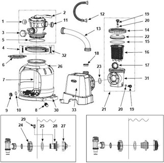 Песочный фильтровальный насос Krystal Clear SX3200 | 12000 л/ч