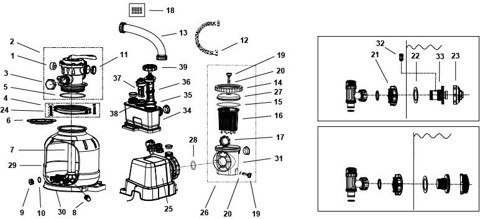 Пісочний фільтруючий насос з хлоргінератором QX2100 | 6056-15140 л/год | хлор 5г/год