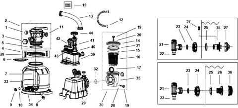 Пісочний фільтруючий насос з хлоргінератором QX2600 | 10000 л/год | хлор 11г/год