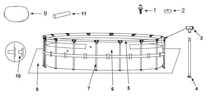 Круглий басейн Premium Prism Frame Clearview