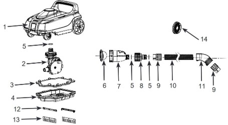 Автоматичний очищувач для басейну ZX100 | 6056-13248 л/год