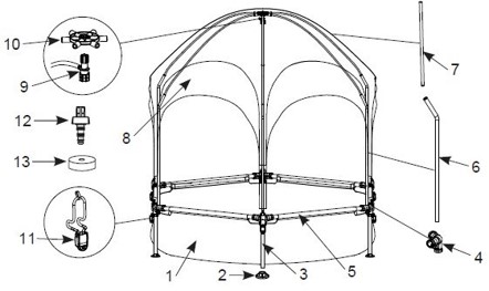 Круглий басейн Metal Frame + знімний навіс від сонця