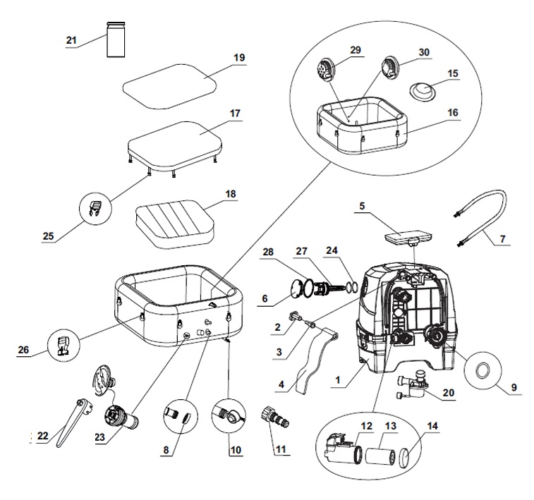 Спа Гидромассаж INTEX Greystone Deluxe | 4 человек