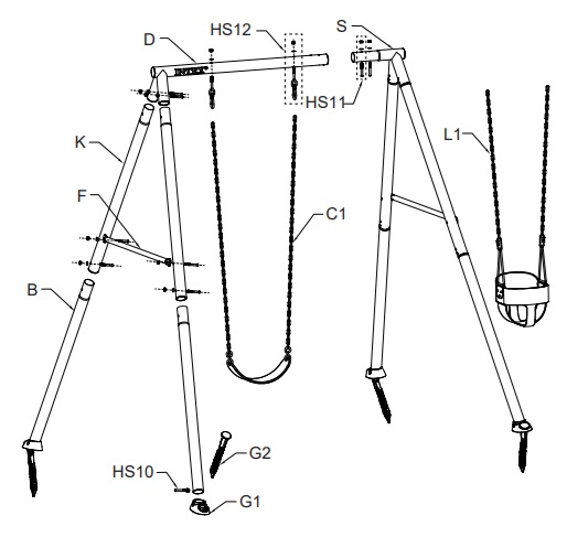Качели 2 в 1 с сменными сиденьями