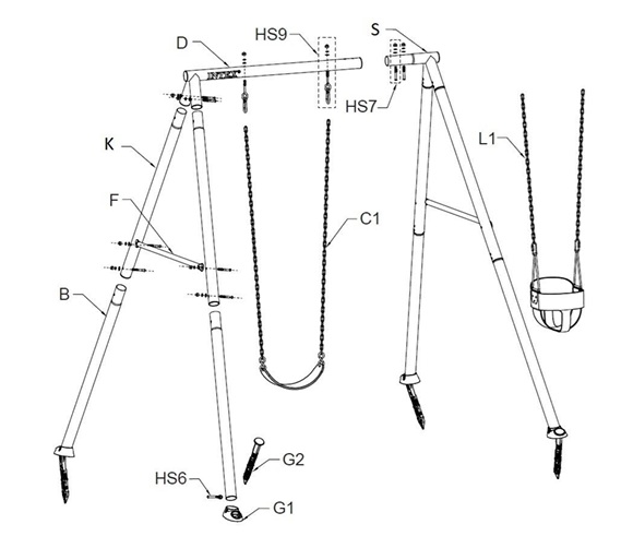 Качеля INTEX 2 в 1 с сменными сиденьями