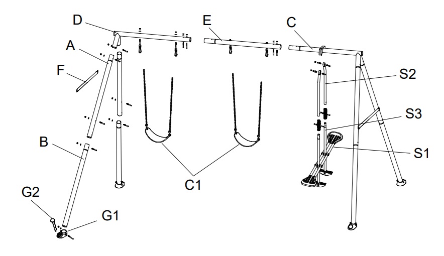 Гойдалка з 3-функціональним набором