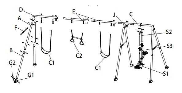 Гойдалка з 4-функціональним
набором