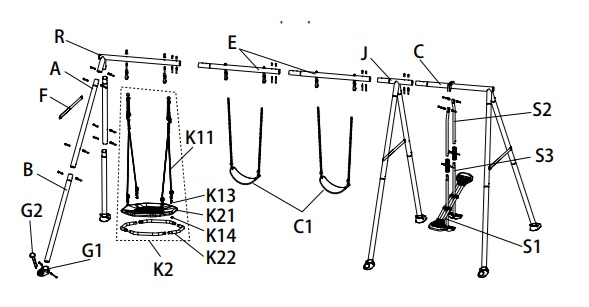 Гойдалка з 5-функціональним ігровим набором
