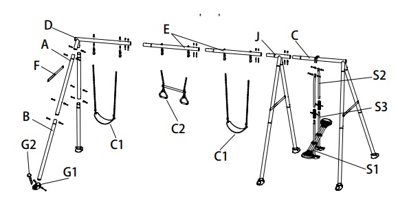 Гойдалка з 4-функціональним набором