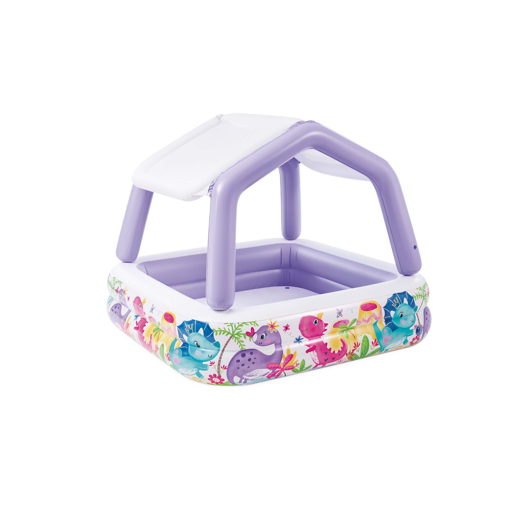 Надувний квадратний басейн Sun Shade з навісом від сонця