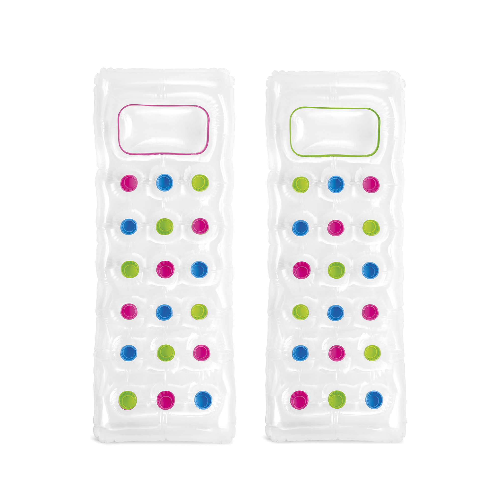 Надувний прозорий матрац 18 отворів з подушкою