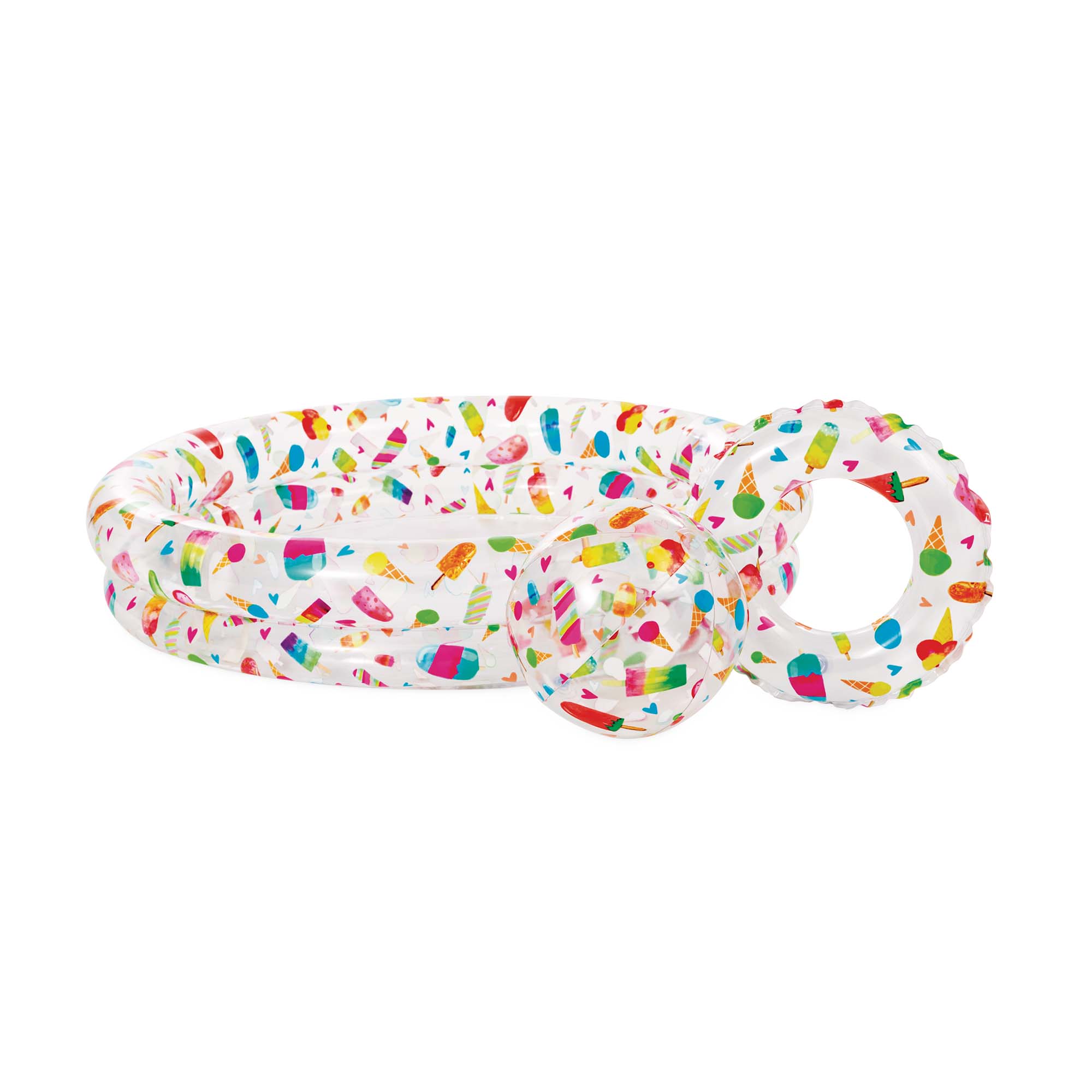 Набір надувний басейн, круг, м'яч Ice Pop