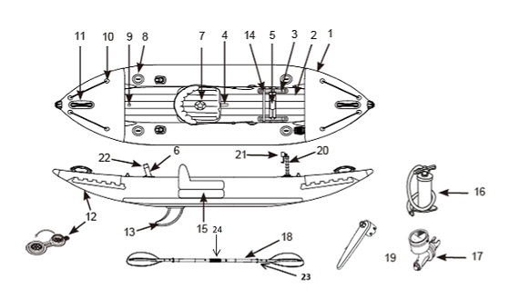 Одномісний Каяк INTEX Excursion PRO K1
