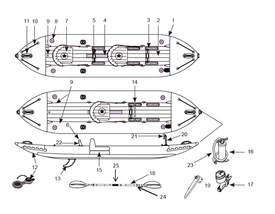 Двомісний Каяк INTEX Excursion PRO K2