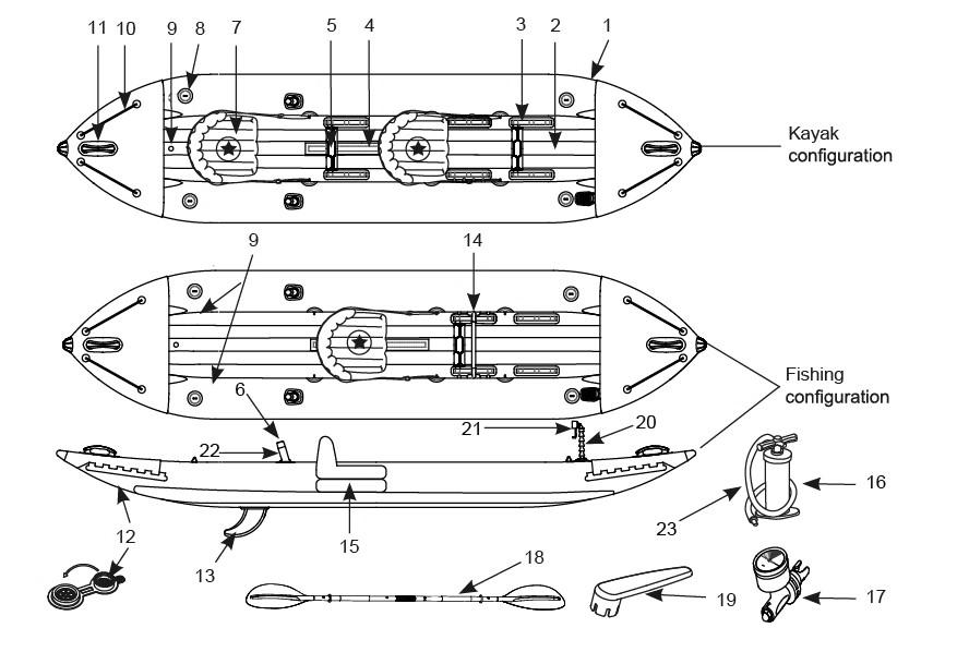 Двомісний Каяк Excursion PRO K2