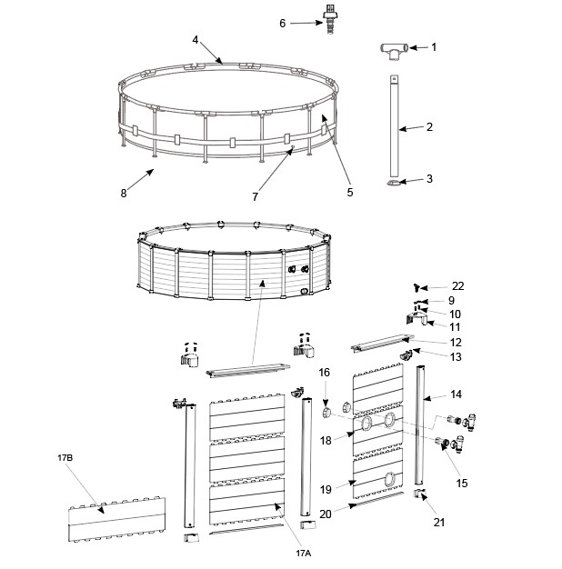 Круглий басейн Graphit Gray Panel