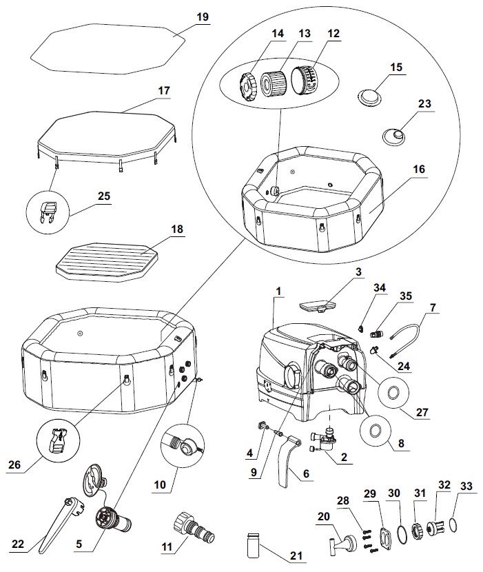 Спа Гідромасаж Jet & Bubble Deluxe | 6 осіб