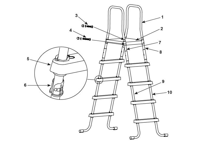 Драбина для басейну | 132 см