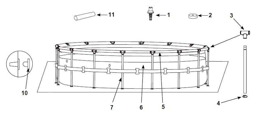 Круглий басейн Premium Prism Frame Clearview