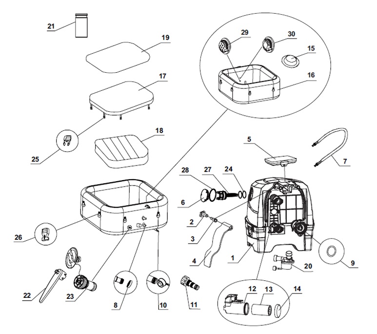 Спа Гидромассаж INTEX Chevron Deluxe | 6 человек