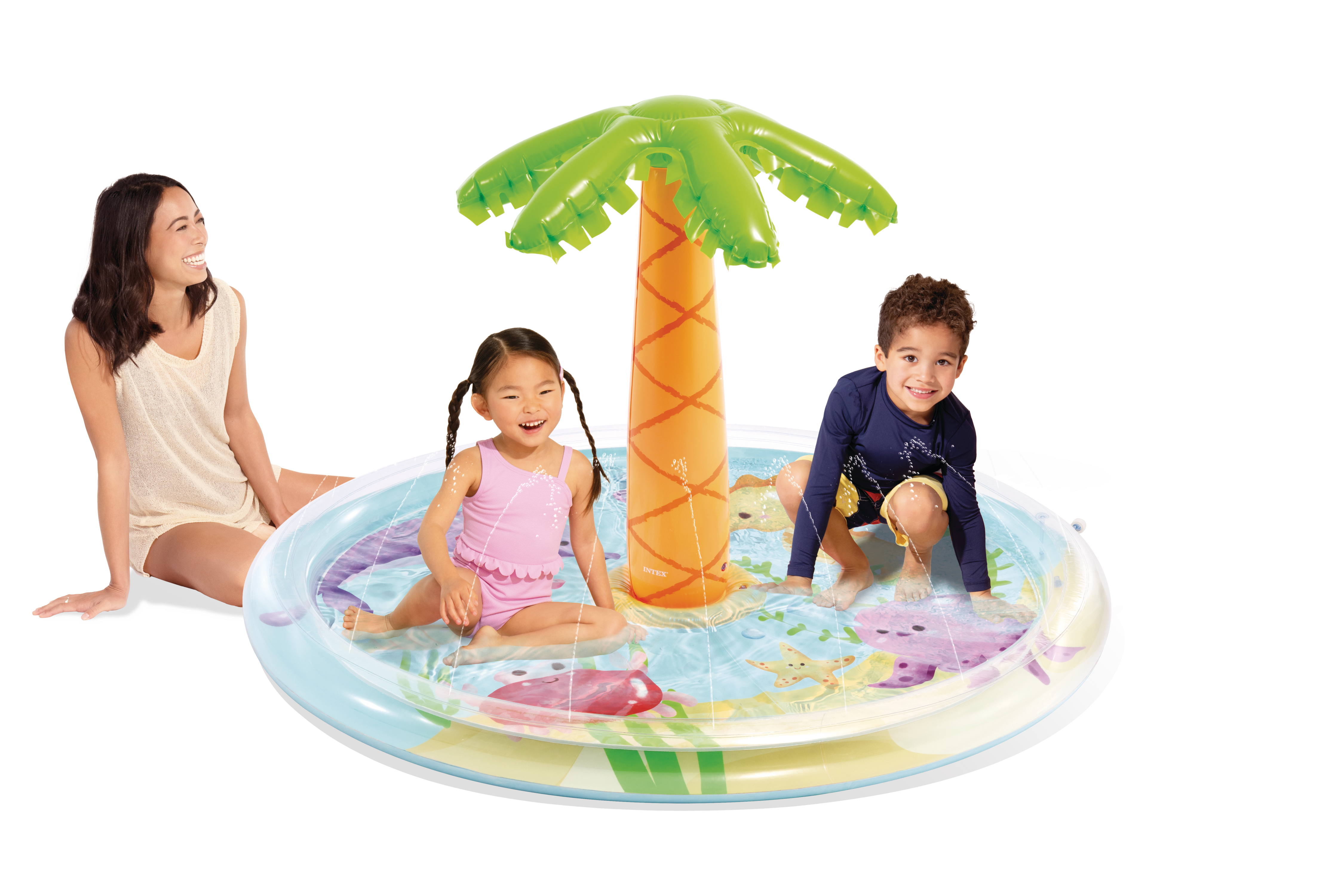 Надувний басейн з оприскувачем Palm Tree